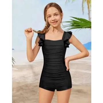 Stylish Aulyffo Girls Swimsuit for Ages 7-14 One Piece