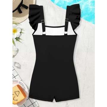 Stylish Aulyffo Girls Swimsuit for Ages 7-14 One Piece