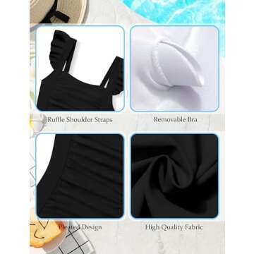 Stylish Aulyffo Girls Swimsuit for Ages 7-14 One Piece