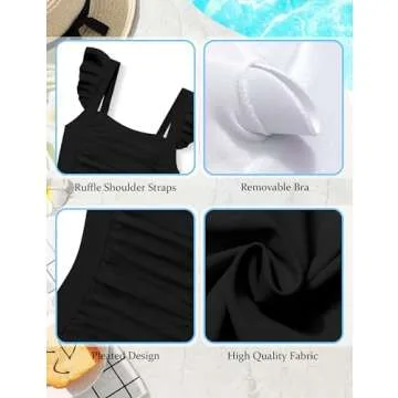 Stylish Aulyffo Girls Swimsuit for Ages 7-14 One Piece