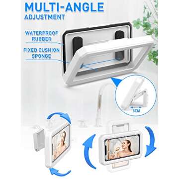 Tryone Waterproof Shower Phone Holder Mount 360° Rotating Bathroom Wall Cellphone Mountable Case, Shower Magic Box Compatible with iPhone 12 Pro 12 11 Pro Xs 8 | Samsung S21 or Other 4"-6.8" Device