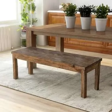 Furniture of America Farmhouse Liston Wood Dining Bench in Rustic Brown Pine