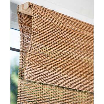 CHICOLOGY Bamboo Roman Shades - Smart Choice Eco-Friendly Light Filtering Blinds for Windows, Premiu...