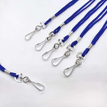 HOSL 100 Pack Badge Lanyards - Secure and Stylish for Office & School