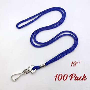 HOSL 100 Pack Durable Badge Lanyards for ID Access