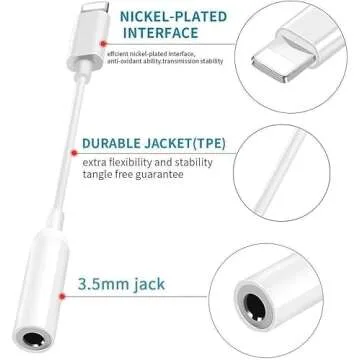 Apple MFi Certified iPhone 3.5mm Headphone Jack Adapter