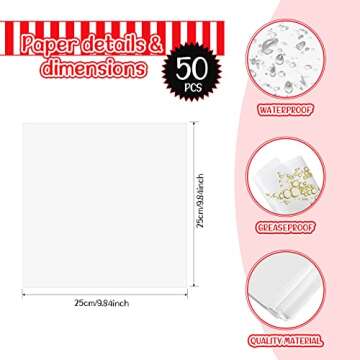 Carnival Party Snack Trays - 50 Pcs Red and White Stripes