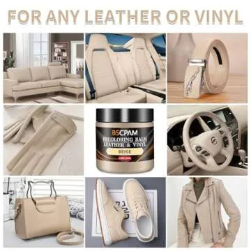 BSCPAM Beige Leather Recoloring Balm,Leather Couch Scratch/Stain Remover,Leather Repair kit for Viny...