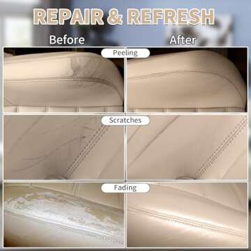 BSCPAM Beige Leather Recoloring Balm,Leather Couch Scratch/Stain Remover,Leather Repair kit for Vinyl Furniture and Car Interior,Leather Dye Paint for Scratched and Faded Leather Couches