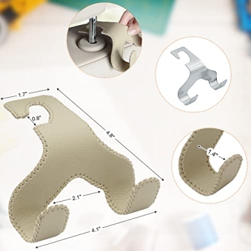 DPKIKO 2-in-1 Leather Headrest Hooks for Car Bags