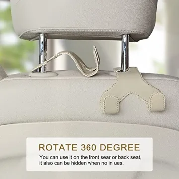 DPKIKO 2-in-1 Leather Headrest Hooks for Car Bags