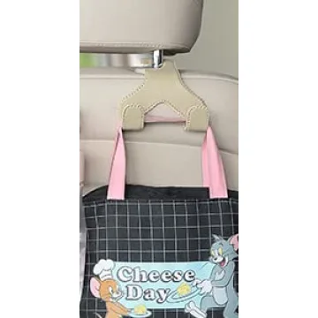 DPKIKO 2-in-1 Leather Headrest Hooks for Car Bags