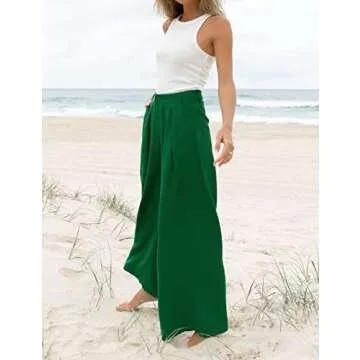 Kocowoo Women's High Waist Casual Wide Leg Palazzo Pants, Dress Pants for Women, Work Pants with Poc...