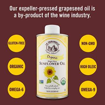 La Tourangelle Organic Sunflower Oil - High Heat Cooking Oil