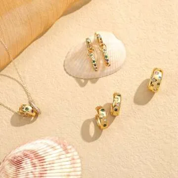 Daffany Moon Star Sun Statement Ring for Women 14K Gold Plated CZ Rings for Women Rings for Women Wife Jewelry Gift | Stackable Ring Band for Women Size 5-9 (Gold Tone, 5)