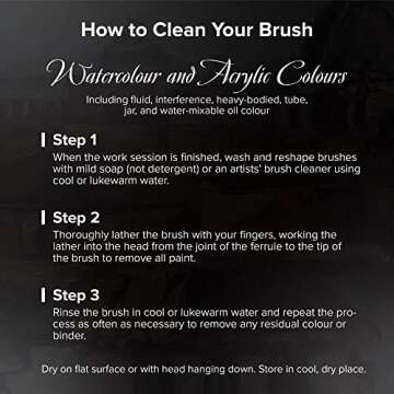 Silver Brush Limited WC-3201S Black Velvet Basic Watercolor Set, Set of 3, Size 1 Inch Flat Wash, and Sizes 6 and 12 Round Paintbrushes, Short Handle