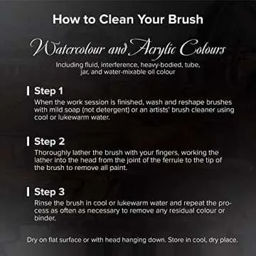 Silver Brush Limited WC-3201S Black Velvet Basic Watercolor Set, Set of 3, Size 1 Inch Flat Wash, and Sizes 6 and 12 Round Paintbrushes, Short Handle