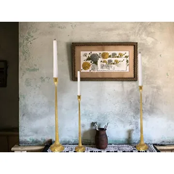 Elegant 3-Piece Cast Iron Candlestick Holders Set