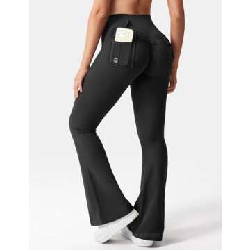 YEOREO Flare Leggings with Pockets for Women Brittany Leggings Workout Leggings for Women Butt Lifti...