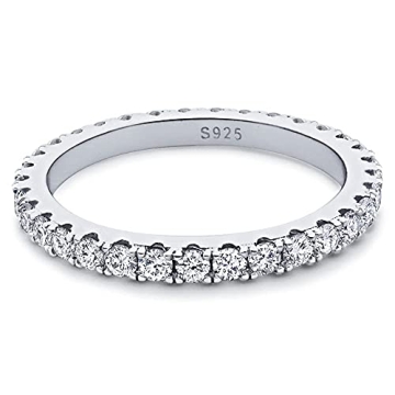 Elegant Bo.Dream CZ Wedding Eternity Band Ring - Size 6.5
