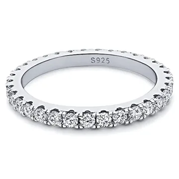 Elegant Bo.Dream CZ Wedding Eternity Band Ring - Size 6.5