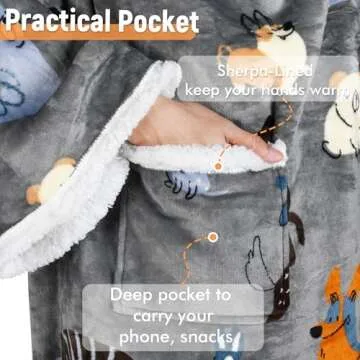 Catalonia Wearable Sherpa Blanket with Sleeves & Foot Pockets