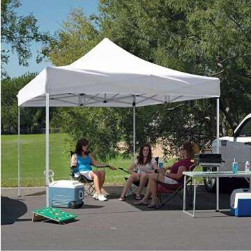 Homall 10X10 Ft Pop Up Canopy Ez Up Canopy Tent Commercial Instant Shelter Patio Sun Shade Canopies with Roller Bag, 4 Canopy Sand Bags (White)