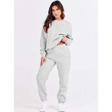 ANRABESS Women's Fall Lounge Set Sweatshirt Jogger Pants