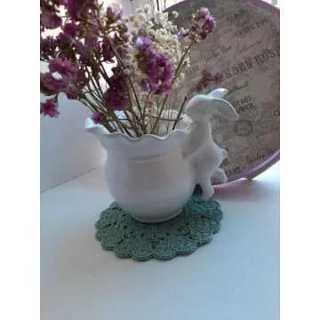 Vase Planter Dancing Rabbit for Easter Decor and Gifts
