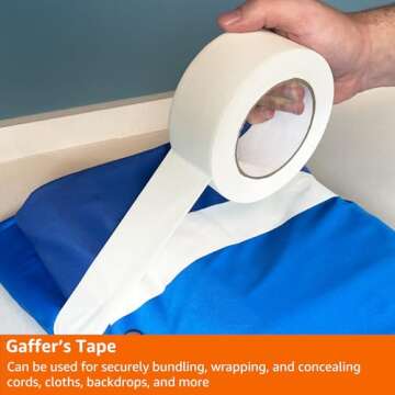 Amazon Basics No Residue, Non-Reflective Gaffers Tape - 2 Inch x 90 Feet, White