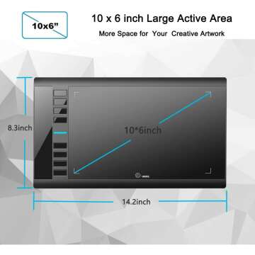 UGEE M708 Drawing Tablet with Passive Stylus 8192 Levels
