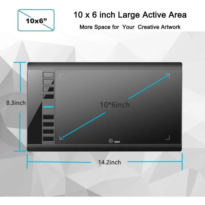 UGEE M708 Drawing Tablet with Passive Stylus 8192 Levels