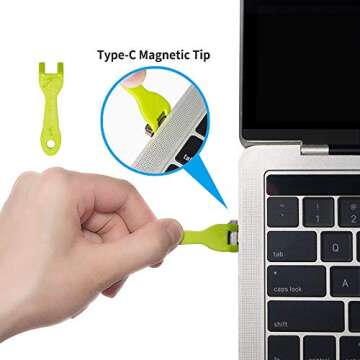 iSkey Magnetic USB C Adapter 20Pins Type C Connector, Support USB PD 100W Quick Charge, 10Gb/s Data Transfer and 4K@60 Hz Video Output Compatible with MacBook Pro/Air and More Type C Devices (Grey)