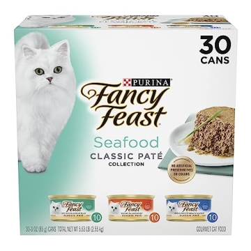 Purina Fancy Feast Seafood Classic Pate Collection Grain Free Wet Cat Food Variety Pack - (Pack of 3...