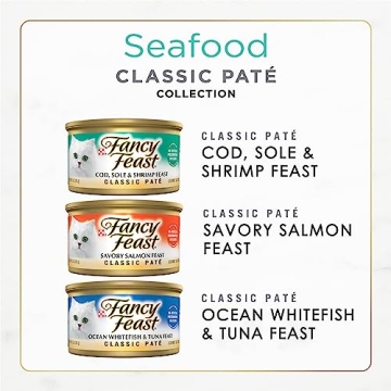 Purina Fancy Feast Seafood Classic Pate, Variety Pack of 30 Cans