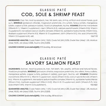 Purina Fancy Feast Seafood Classic Pate, Variety Pack of 30 Cans