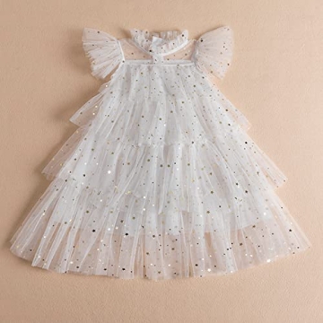 TTYAVO Girls Little Stars Printed Layered Tutu Dress