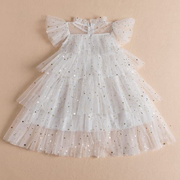 TTYAVO Girls Little Stars Printed Layered Tutu Dress