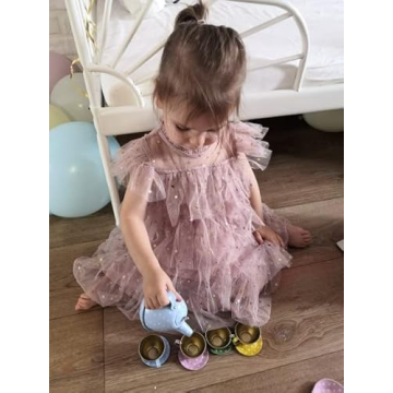 TTYAVO Girls Little Stars Printed Layered Tutu Dress