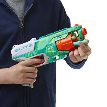 NERF Elite Disruptor Dynamic Green Dart Blaster, Rotating Drum, Slam Fire, Outdoor Toys, Easter Gifts for Kids, Ages 8+ (Amazon Exclusive)