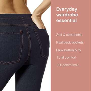 Stylish No Nonsense Stretch Denim Leggings for Women