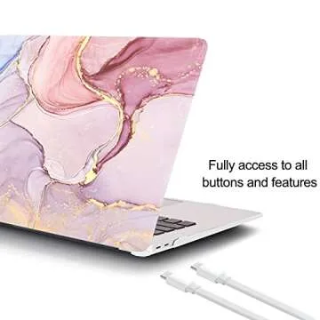 iCasso Compatible with MacBook Air 13 Inch Case 2020 2021-2018 Release Model A2337 M1/ A2179/A1932, Plastic Hard Shell Case, Sleeve Bag, Screen Protector, Keyboard Cover & Dust Plug, Glitter