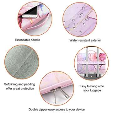 iCasso Compatible with MacBook Air 13 Inch Case 2020 2021-2018 Release Model A2337 M1/ A2179/A1932, Plastic Hard Shell Case, Sleeve Bag, Screen Protector, Keyboard Cover & Dust Plug, Glitter