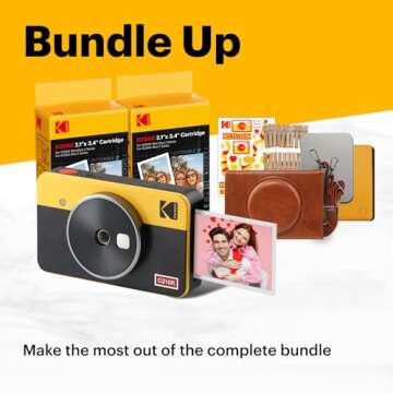 KODAK Mini Shot 2 Retro 4PASS 2-in-1 Instant Digital Camera and Photo Printer (2.1x3.4 inches) Initi...