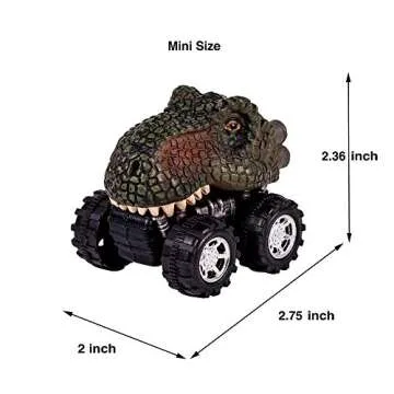 DinoBros Pull Back Dinosaur Cars for Kids Age 3-7