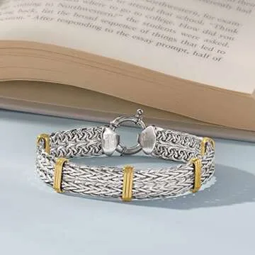 Ross-Simons Two-Tone Wheat-Link Bracelet - Elegant Design