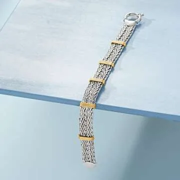 Ross-Simons Two-Tone Wheat-Link Bracelet - Elegant Design