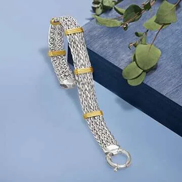 Ross-Simons Two-Tone Wheat-Link Bracelet - Elegant Design