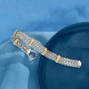 Ross-Simons Two-Tone Wheat-Link Bracelet - Elegant Design