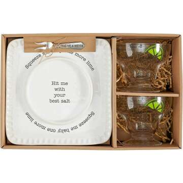 Mud Pie Margarita Gift Box with Glasses and Rimmer